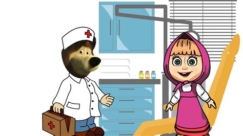 Masha And The Bear Cry At Dentist When Ate Many Lollipops Youtube