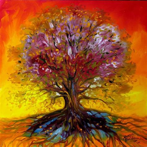 Tree Of Life Sunset Autumn By Marcia Baldwin From Paintings Oils