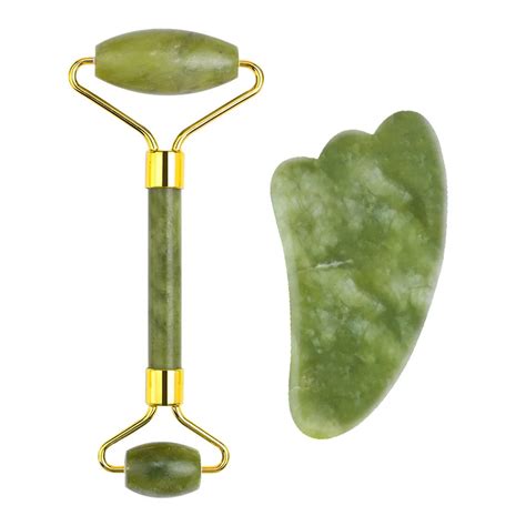 natural stone jade roller jade face massage stick crystal jade scraping plate antiaging facial
