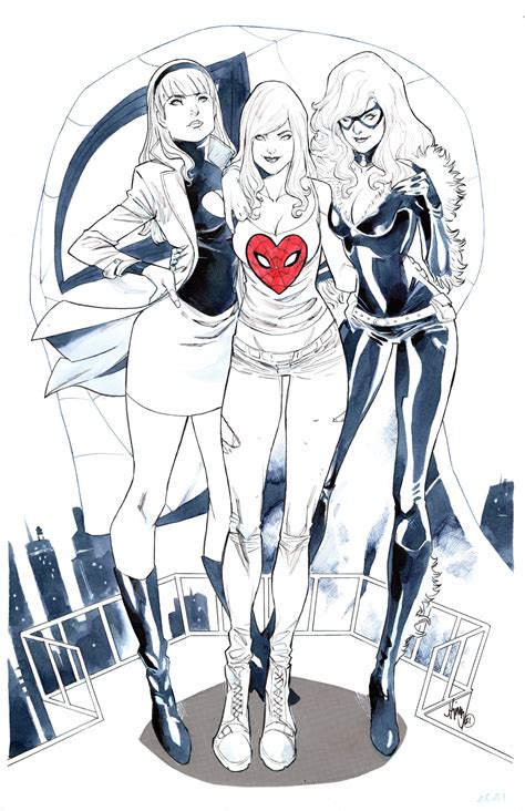 mary jane black cat gwen stacy by john timms in michael cross s mary jane and gwen stacy