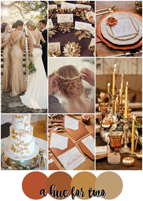 Burnt Orange Copper And Gold Elegant Fall Wedding Colour Scheme