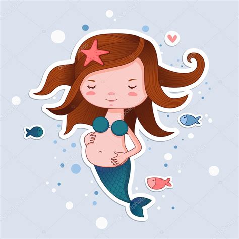 Download Sirena embarazada / vector — Archivo Imágenes Vectoriales ...