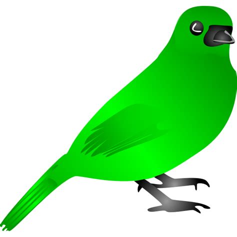 Green Bird Vector Drawing Free Svg