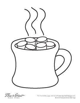 Hot Chocolate Mug Coloring Page by Flow and Grow Kids Yoga | TpT