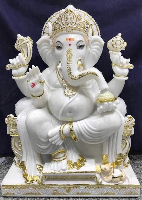 White Marble Ganesh Ji Statues 24 Inch At Rs 27000 In Alwar Id