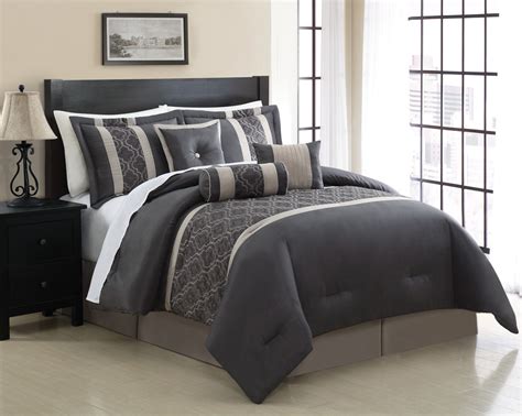 Warm, soft, and comfortable comforter set perfect for snuggling in bed on cold winter nights. 7 Piece Renee Embroidered Comforter Set