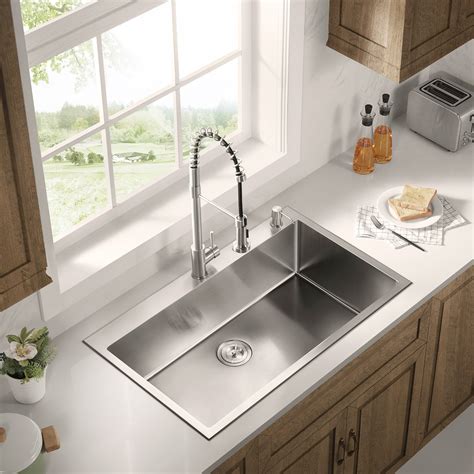 Stainless Steel 36 In Single Bowl Drop In Or Undermount Kitchen Sink