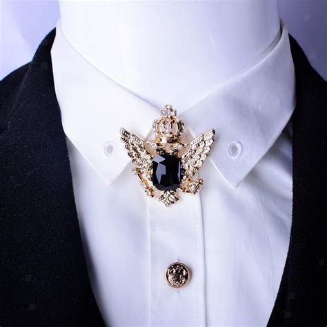 Men S Fashion Alloy Pins Retro Eagle Crown Eagle Brooch Vintage Badge Collar Pin Ebay