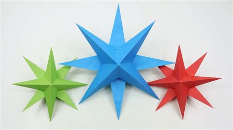 How To Make Simple 3d Paper Star Diy Paper Christmas Star Youtube