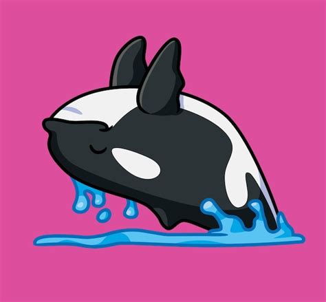 Premium Vector Cute Killer Whale Jump Splash Isolated Cartoon Animal