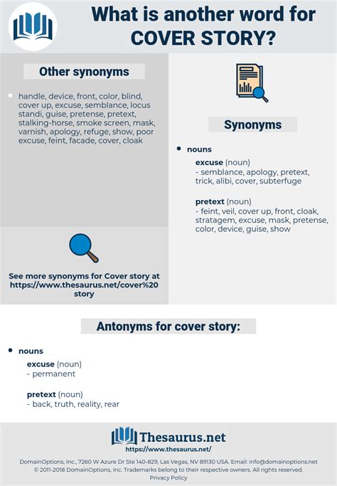 Synonyms for COVER STORY - Thesaurus.net