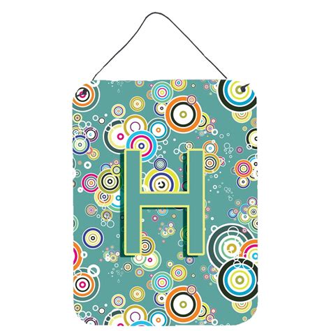 Letter H Circle Circle Teal Initial Alphabet Wall Or Door Hanging