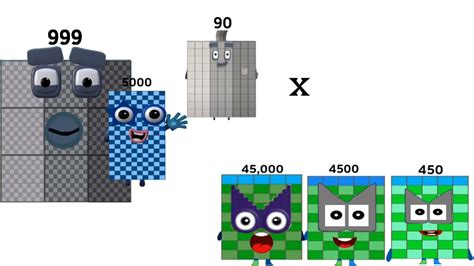 Numberblocks 999 Sneeze And Generate Number 90 Times 5 To 500 Youtube