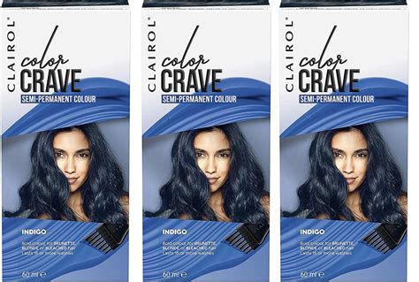 Clairol Colour Crave Semi Permanent Hair Dye Indigo 60 Ml 3 Pack