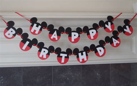 Diy Mickey Mouse Birthday Banner Kit With Optional Custom Name Etsy