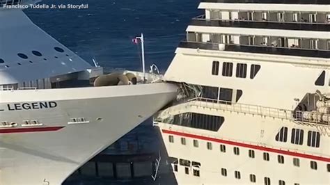 Carnival Glory Cruise Ship Crashes Into Carnival Legend While Docking
