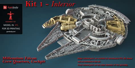 Millennium Falcon Interior For 3d Print Kit 1 By Gambody On Deviantart