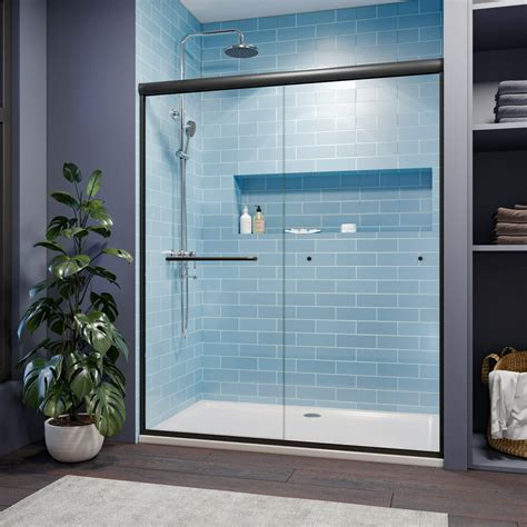 Sunny Shower Double Sliding Shower Doors With 14 In Clear Glass 585 In 60 In W X 72 In H