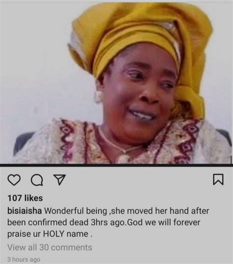 Breaking News Actress Iyabo Oko Comes Back To Life 3 Hours After Being