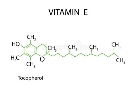 Molecule Tocopherol Vitamin E Chemical Formula In The Form Of A