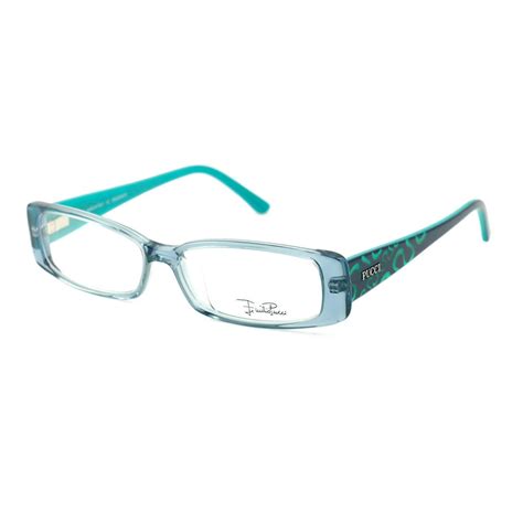 Emilio Pucci Women Eyeglasses Ep2655 Clear Blue Turquoise 53 14 135 Rectangle