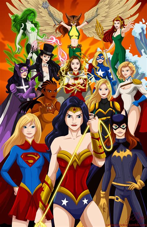 Girl Power All Female Justice League Wonder Woman Supergirl Batgirl
