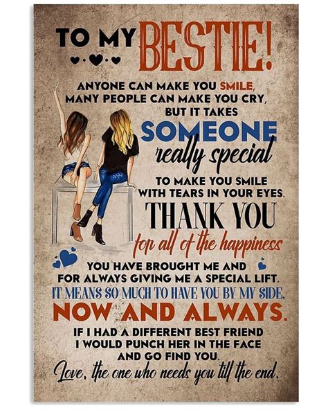 To My Bestie Canvas Best Friend Thank You For All Of The Happiness