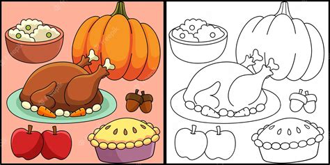 Thanksgiving Feast Coloring Pages