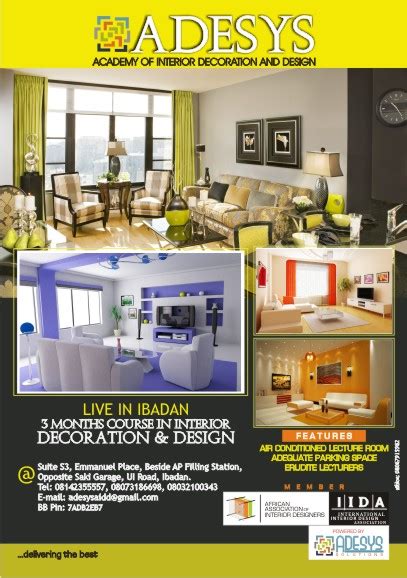 Get A Certificate In Interior Design And Decoration In Ibadan