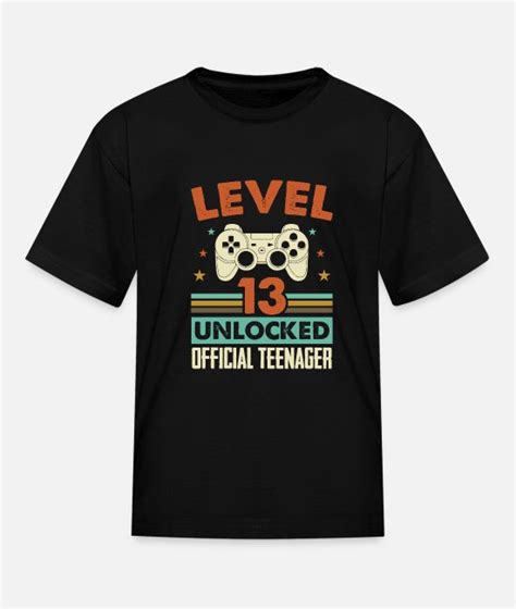 Level 13 Unlocked Official Teenager 13th Birthday Kids T Shirt