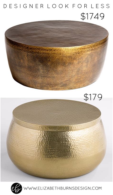 Cala hammered coffee table the top opens up & has a lot of room for storage from @cost plus world market. Designer Look for Less: Gold Hammered Coffee Table ...