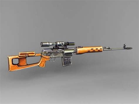 Dragunov Sniper Rifle Gun 무료 3d 모델 3ds Max Open3dmodel