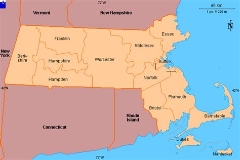 United States Map Massachusetts Tourist Map Of English