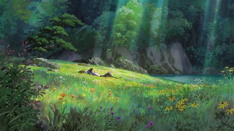 Anime Natural Light Landscape Forest Studio Ghibli Karigurashi No