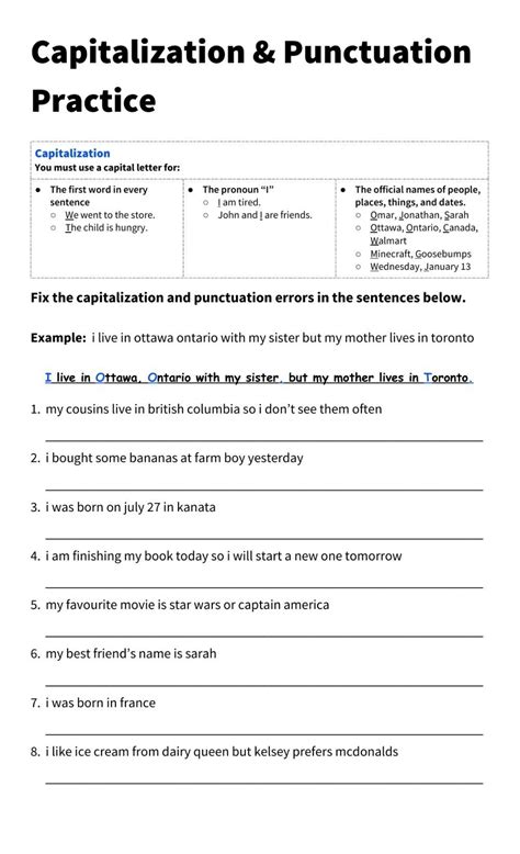 Capital Letters Online Worksheet For Eslbo You Can Do The Exercises Online Or Download The