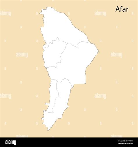 High Quality Map Of Afar Is A Region Of Ethiopia With Borders Of The