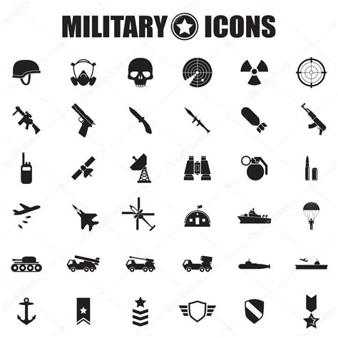 Military Icons Set Stock Vector Image By ©bitontawan02 51080997