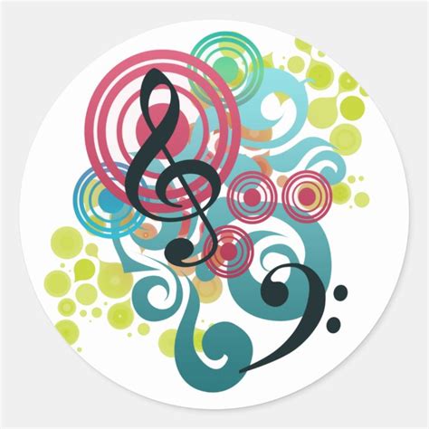 Music Classic Round Sticker Zazzle