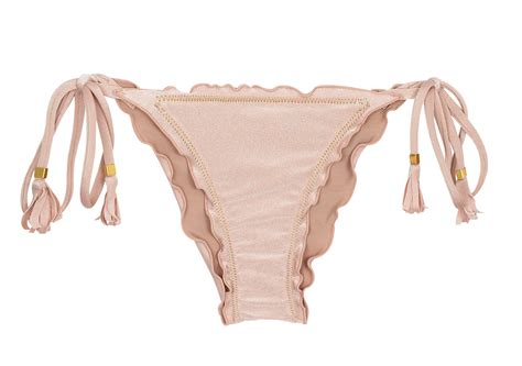 Accessorized Nude Pink Brazilian Scrunch Bikini Bottom Bottom Essence Frufru Rio De Sol