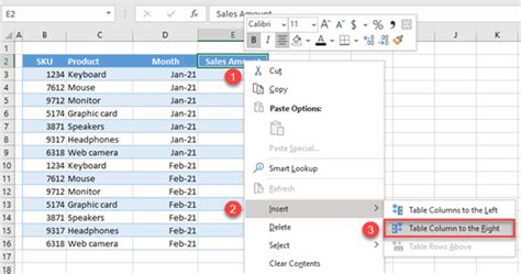 Excel Adding Columns To A Table