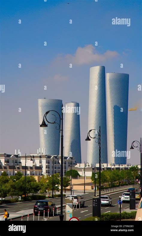 Qatar Doha Lusail Lusail Plaza Towers Stock Photo Alamy