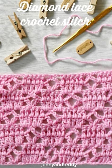 Diamond Lace Crochet Stitch Jennyandteddy Beginner Crochet Tutorial