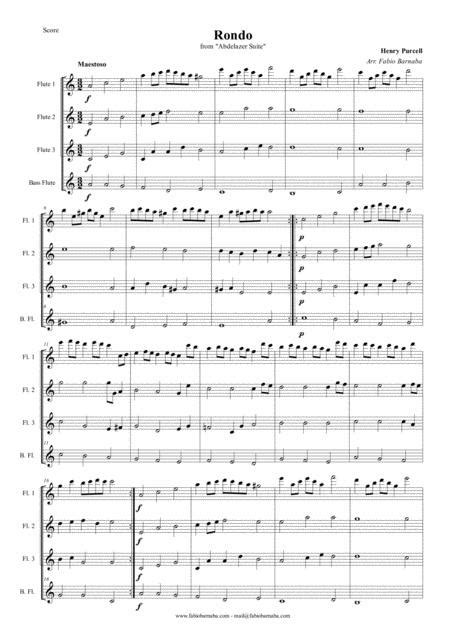 Rondo From Purcells Abdelazer Suite For Flute Quartet Or Flute