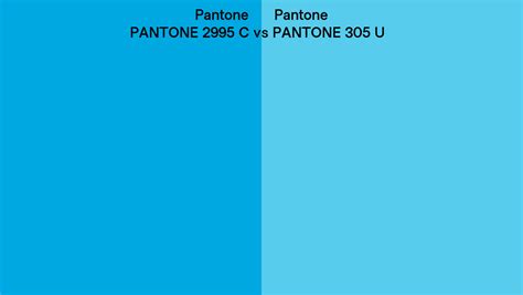 Pantone 2995 C Vs Pantone 305 U Side By Side Comparison