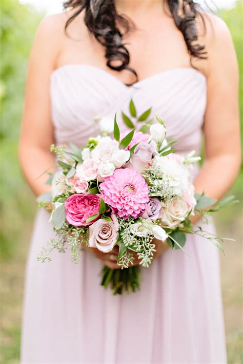 Pink, Mauve & White Bridesmaid Bouquet | Bridesmaid bouquet white, Bridesmaid bouquet, Bridesmaid