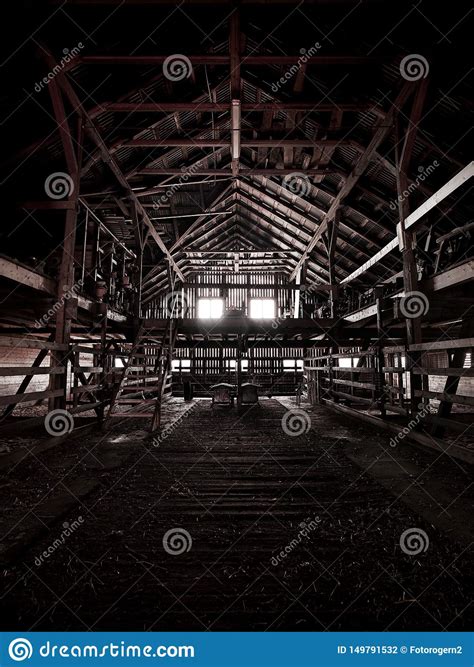 Inside An Old Abandoned Barn Stock Photo Image Of