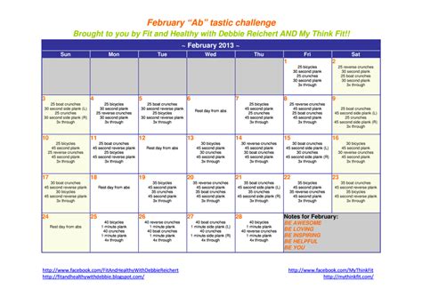 February Abtastic Challenge Fit And Healthy With Debbie