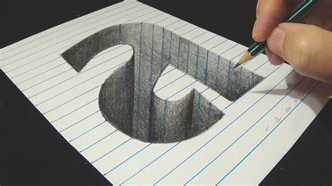 Drawing Letter Little A Hole Illusion 3d Trick Art On