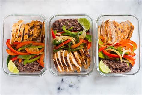 Marinades containing acids, such as citrus juice and vinegar, break down the fibers in chicken, resulting in optimum juiciness. Healthy Chicken Fajitas Meal Prep | Meal Prep On A Budget ...