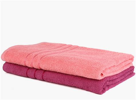 Bombay Dyeing Cotton Bath Towel 450 Gsm Set Of 2 Pink